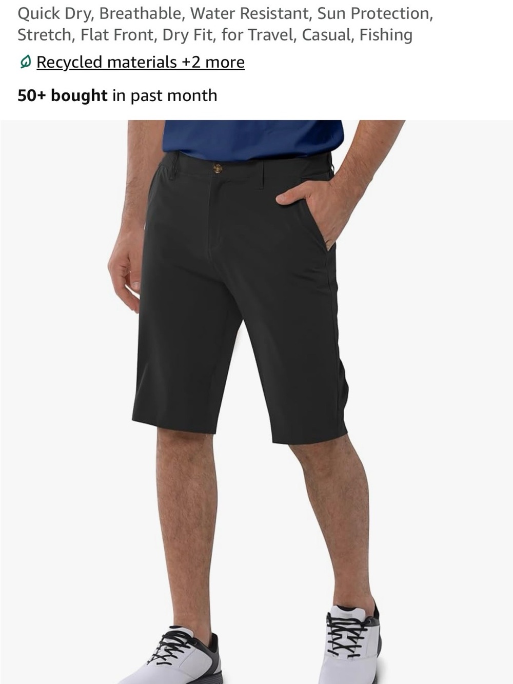 Men's golf short Flat-Front Performance Shorts - Black